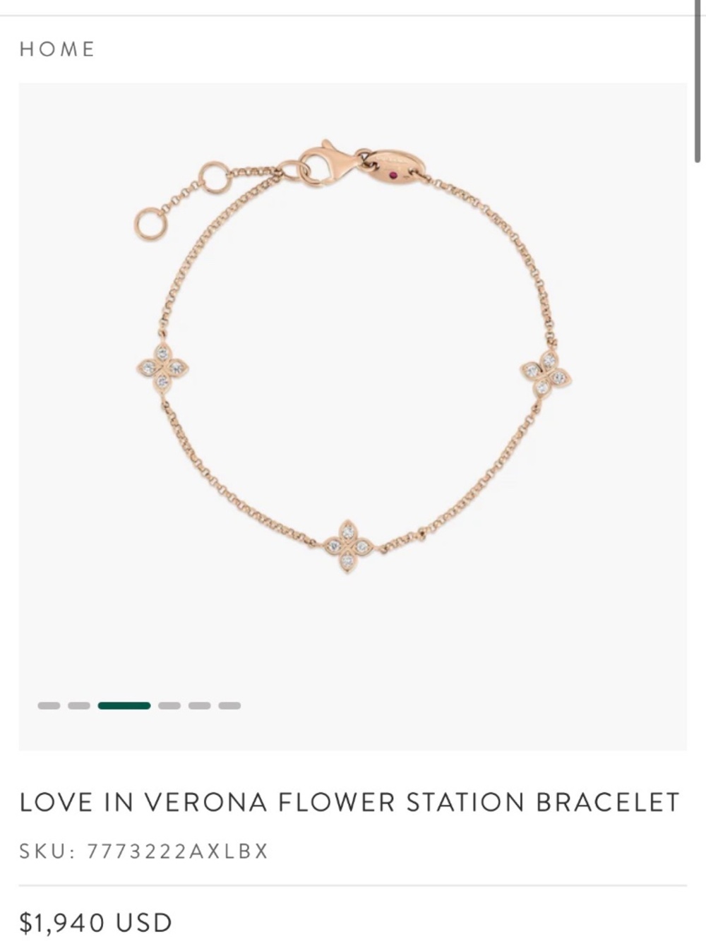 LOVE IN VERONA FLOWER STATION BRACELET 18k Rose Gold